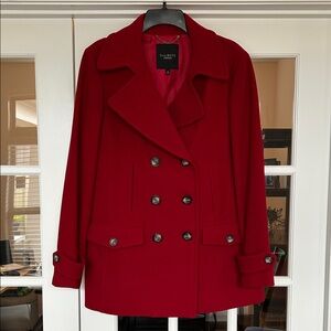 Talbots Classic Red Double-Breasted Peacoat